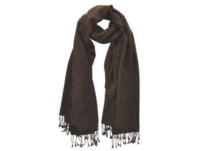 Hnědá šála s třásněmi